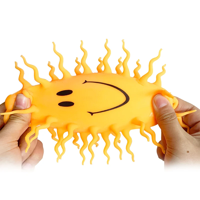 Wholesale custom 5inch puffer stress ball squishy Smile face light ball toy
