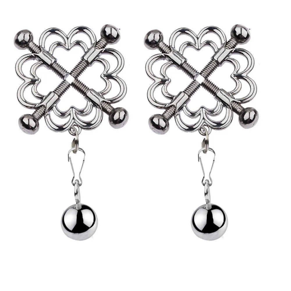 Bundled sex products SM breast clip gold attribute toy male and female couple student sex toy gravity ball weight pendant Yin