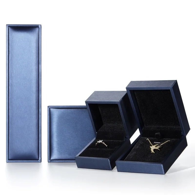 Custom High End Long Gold Stock Leather Brushed Pu Bracelet Necklace Ring Jewlery Jewelry Jewellery Packaging Box For Jewelry