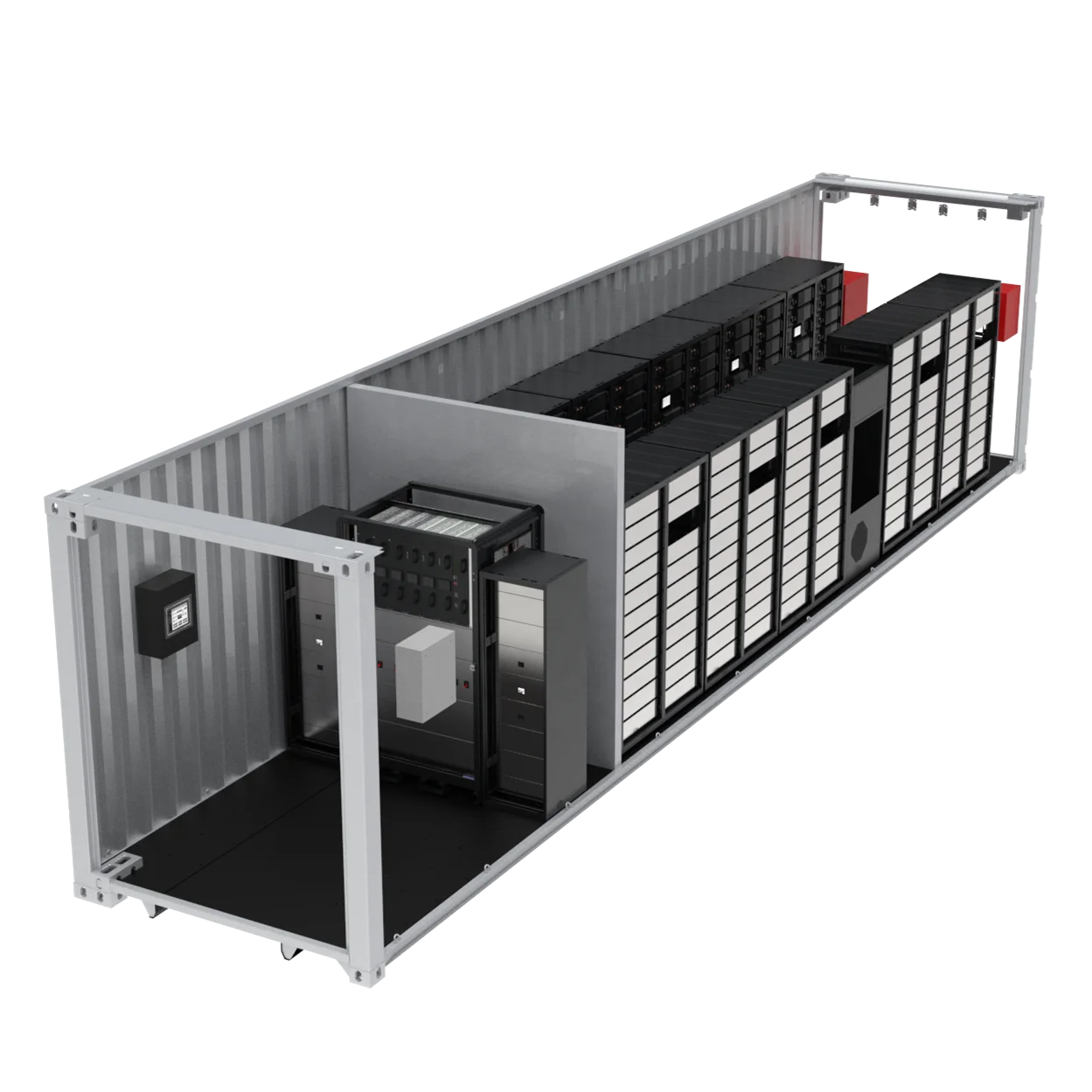 1MWh 2MWh lithium battery energy storage container all in one hybrid inverter solar wind power plant microgrid system plug&play