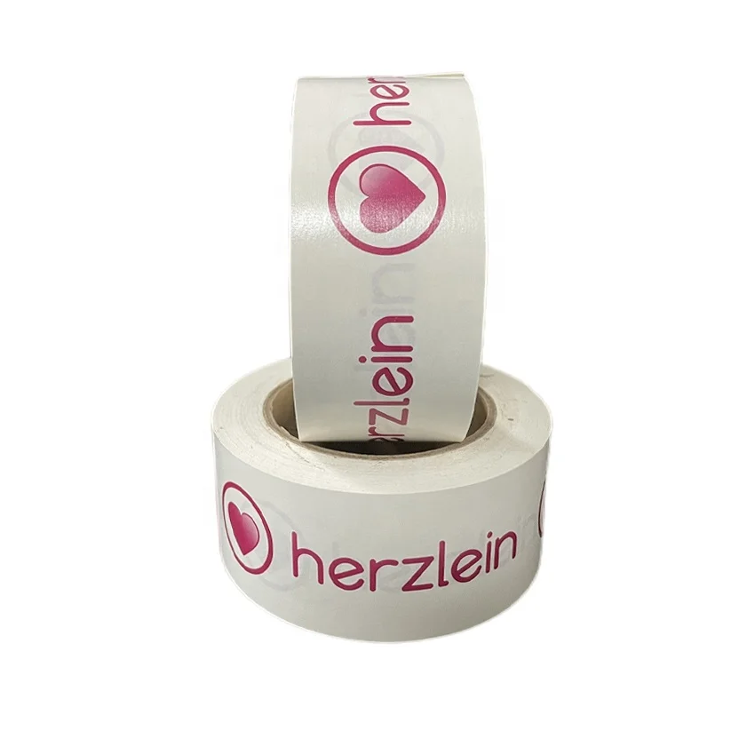 Custom Printed Logo Eco Friendly Recycled White Kraft Paper Glue Self Adhesive Tape