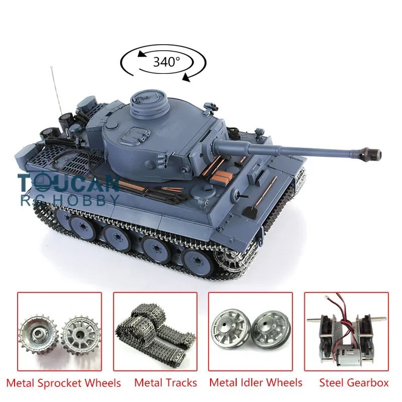 Heng длинный Модернизированный Ver 1/16TK7.0 немецкий Tiger I RC Танк 3818 металлические гусеницы BB стрельба военная модель игрушка