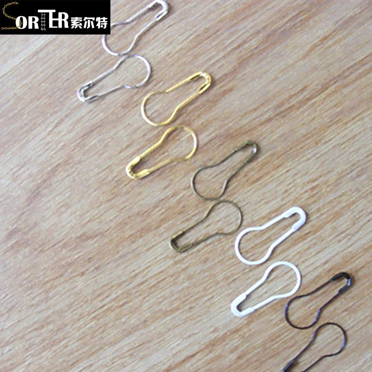 22mm white color pear safety pin bulb shaped high quality metal safety pin