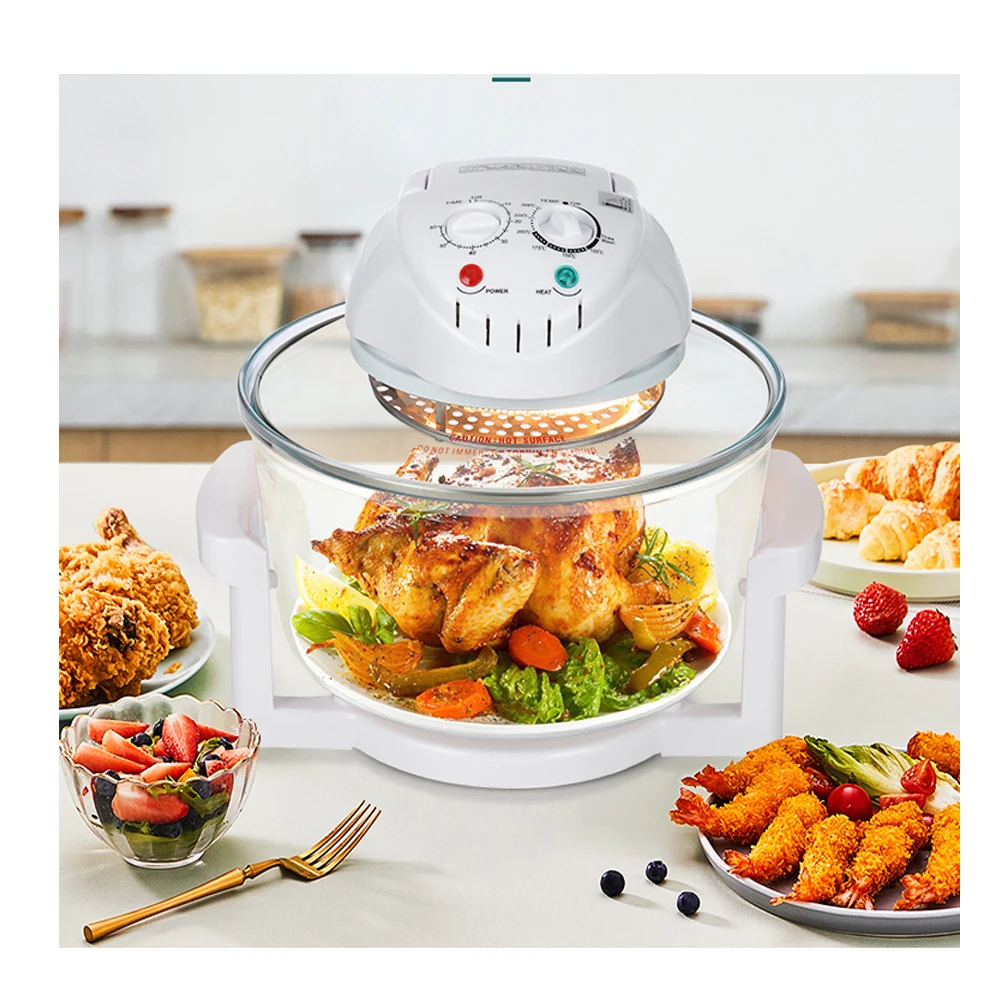 220V Electric Infrared Visual Glass Air Fryer Halogen Oven Convection Tabletop Oven for Baking