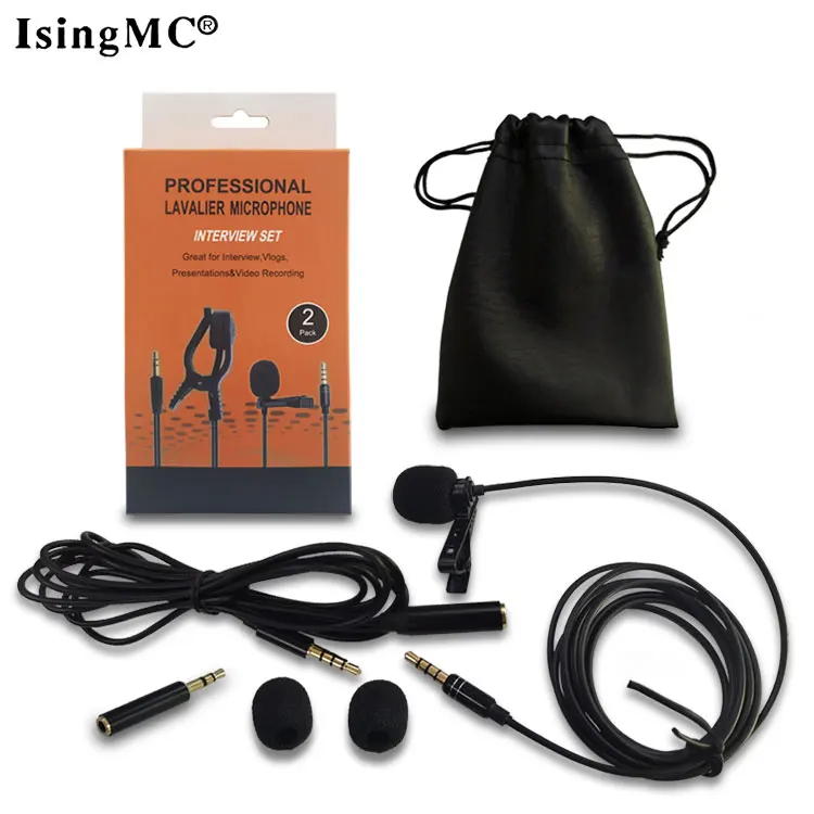 
3.5mm Wired Clip On Mini Lapel Microphone recording studio lavalier condenser mic For podcast interview 