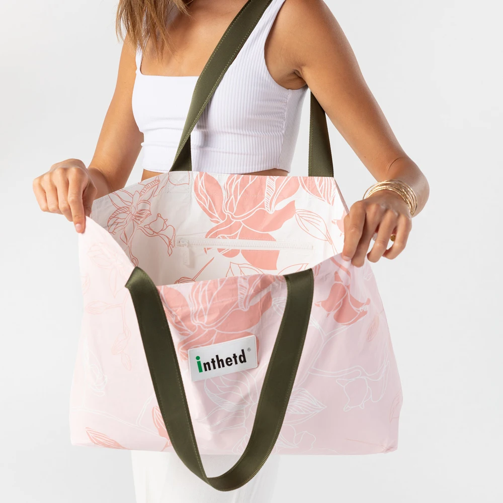 2023 special fabric reversible tyvek shopping bag Custom waterproof women handbag Tote dupont Paper tyvek bag