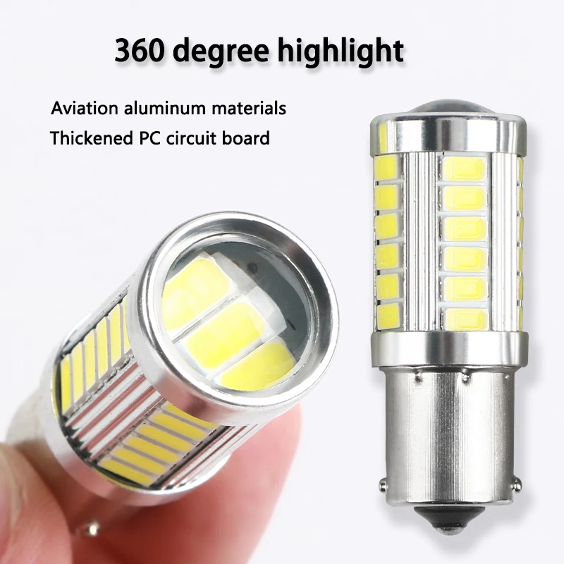PUERXIN DC12V Turn Signal Light Reserve Light S25 1156 1157 33SMD CanBus 5630 5730 LED Lamp Auto Car Tail Bulb Brake Lights