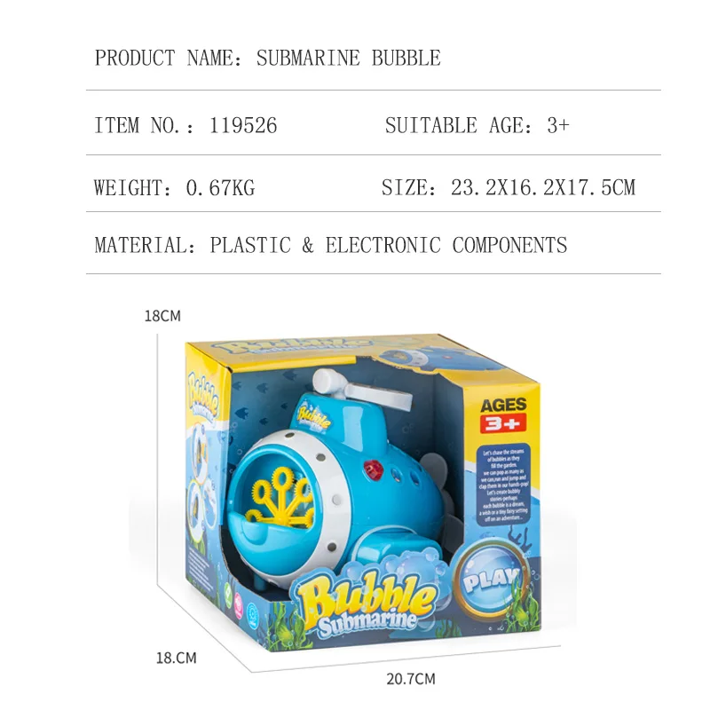 Summer party favor maker soap big water machine toy submarine bubble machine for kids