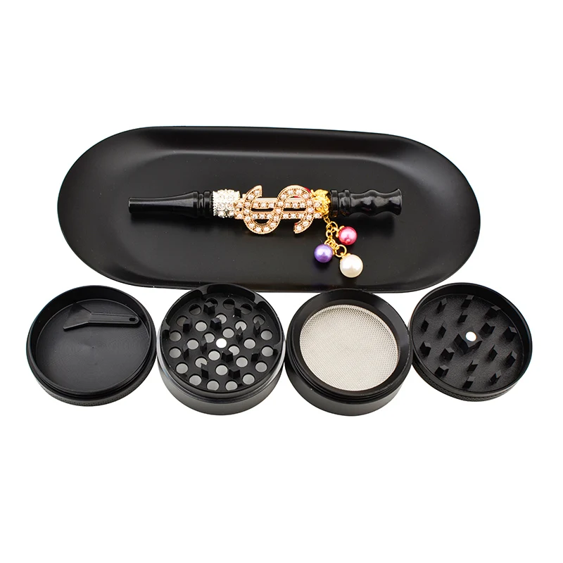 
Custom Metal Smoking Accessories set Raws Weed Grinder Rolling Tray magnetic lid 