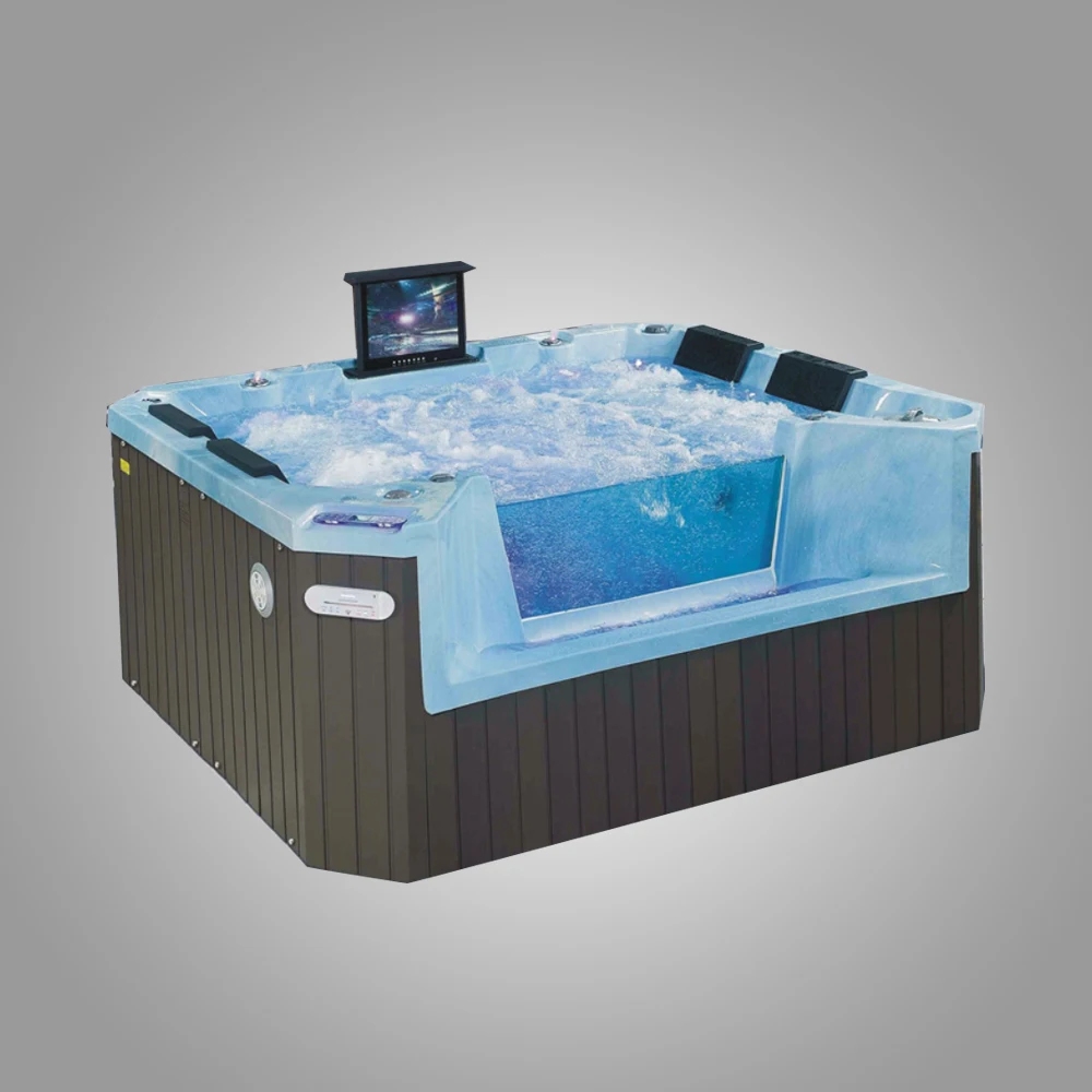 Высокое качество прямоугольный Открытый акриловый массаж сад ванна спа гидромассажная Ванна