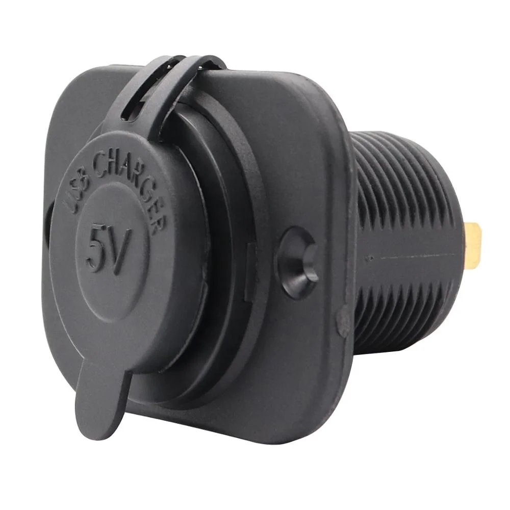 Amomd Single Face Plates Marine and Car USB Socket Charger Port 4.8A LED Waterproof Dual Port Fast Charge