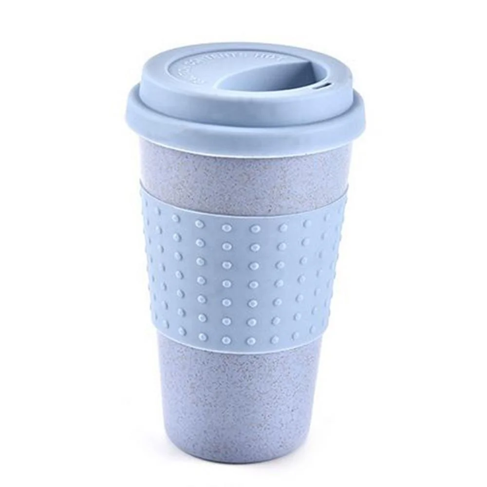  Кофейная кружка из пшеничной соломы и кукурузы Avecofe кофейные кружки шелкография логотипа или полноразмерная переводная Печать 12 унций с крышкой для 1