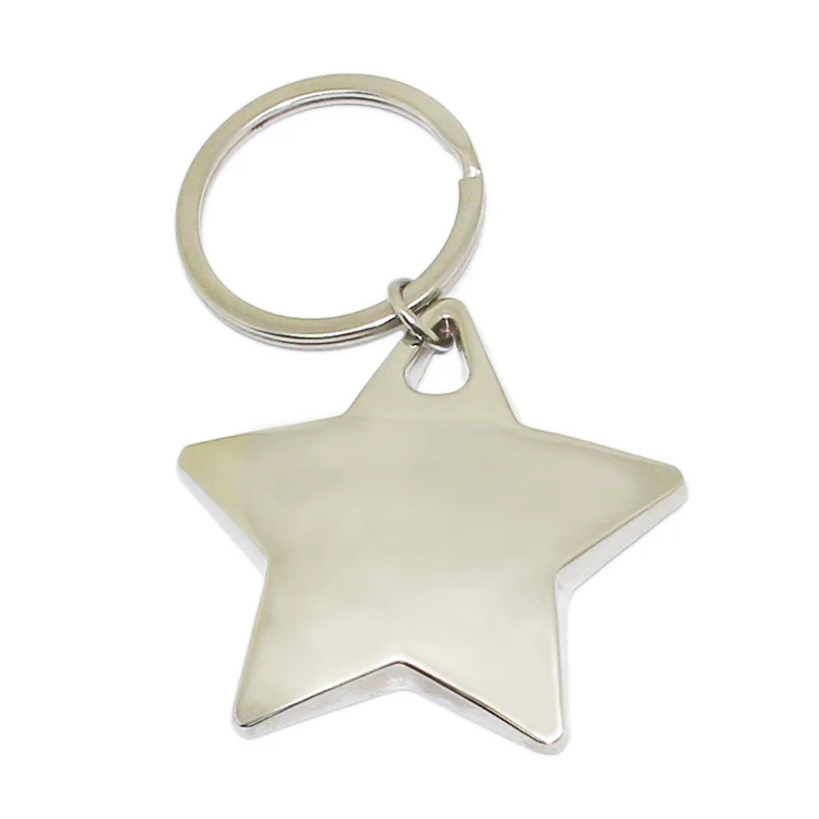 Manufacture Custom Design Logo Blank Metal Key Holder Chain Star Keyring Keychain