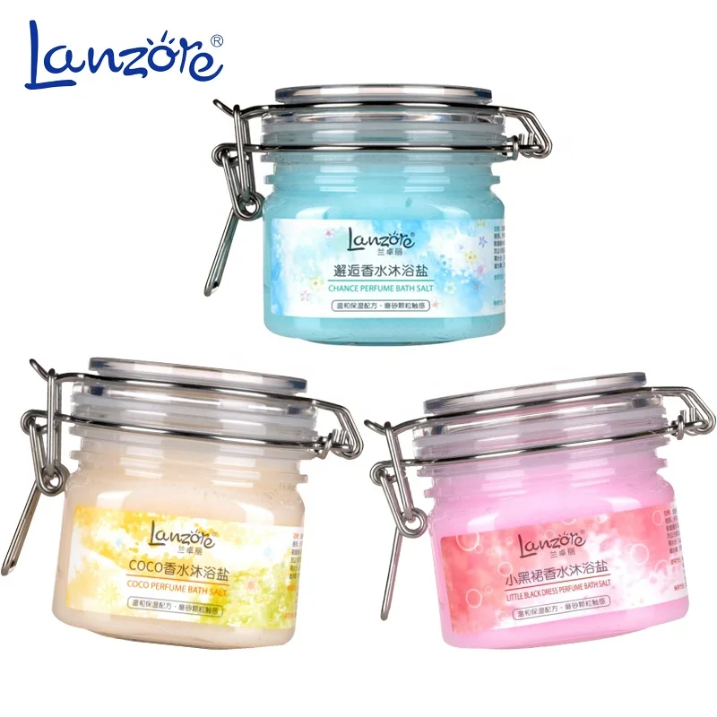 
Natural organic sea salt perfume beth salt China cosmetics factory wholesale bulk perfume bath salt 300g 