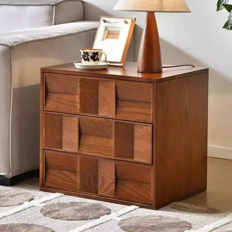 Modern Antique White Solid Living Room Wall Cabinet Free Combination Ash Wooden Bucket TV Stand Bedroom Nightstand Home