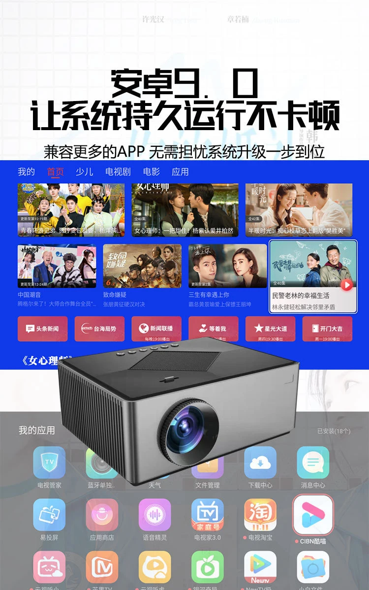 Mini Portable Projector Video Projector Screen Mirroring HD LED Video Projector Home Theater