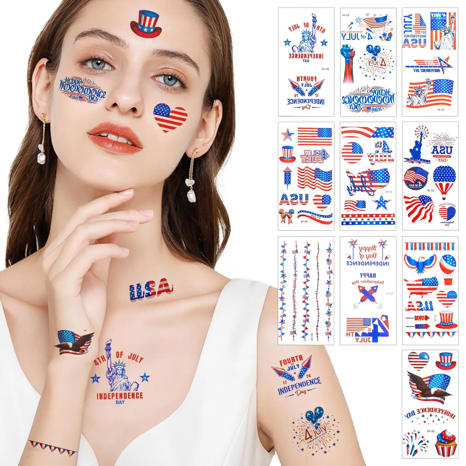 Personalized Custom Water Transfer Waterproof Temporary National Country Flag Tattoo Stickers