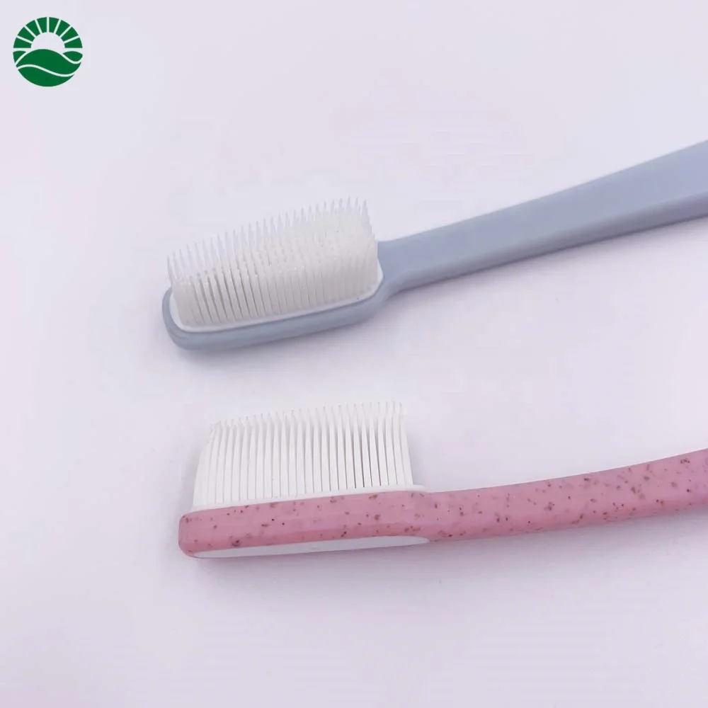 New eco friendly wheat straw nano brush head biogegradable toothbrush