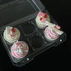 High quality custom cupcake container for bakery disposable plastic cupcake clear box take away 6 pack cupcake packaging