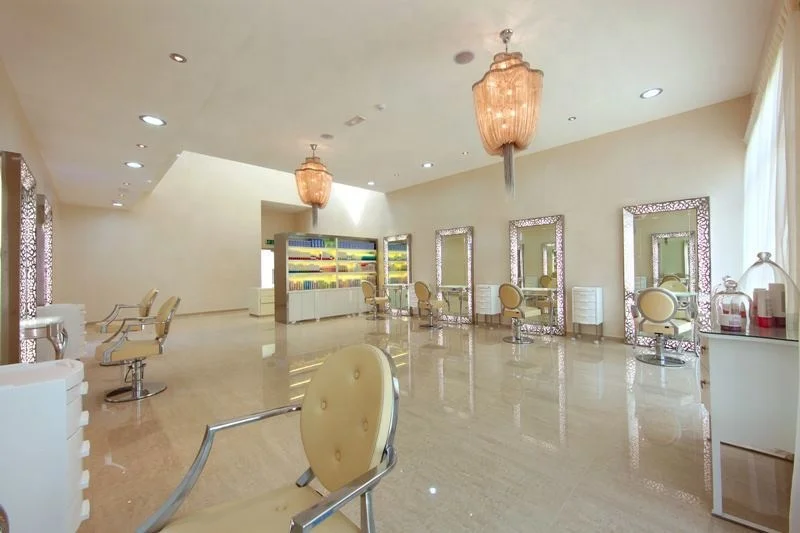 
stainless steel styling station with led light barber mirror station 
