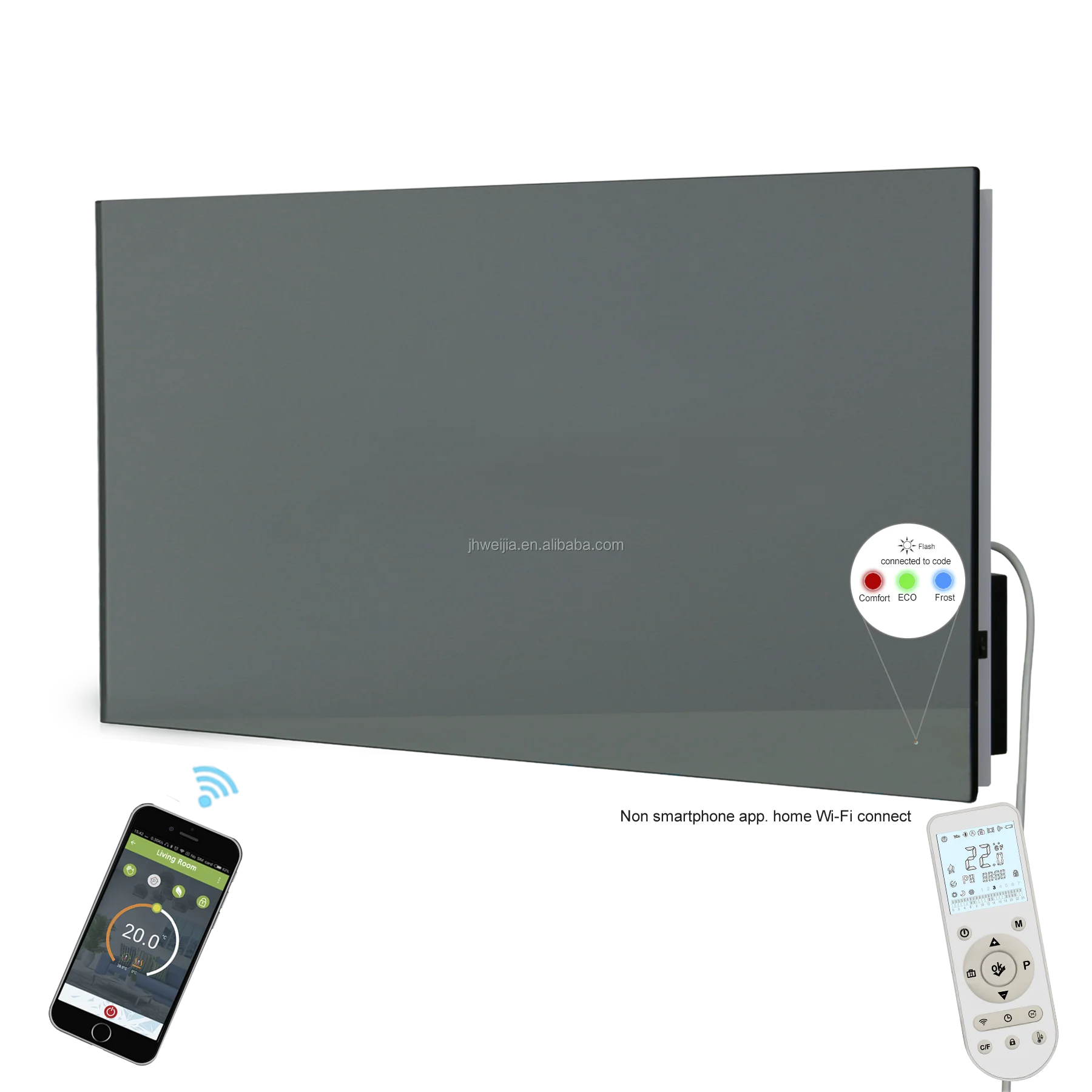 Настенный M075P 750 Вт закаленное стекло цифровой таймер с дистанционным объединением инфракрасного излучения зеркало углеродного хрустального нагревателя панели