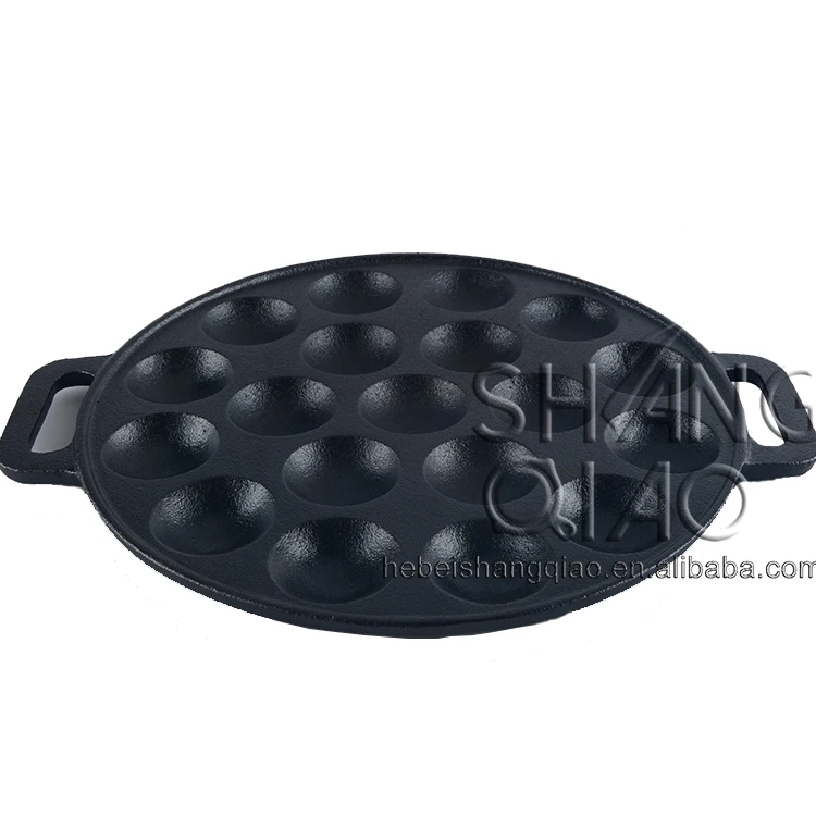 Amazon Supplier Pre-seasoned Cast Iron Griddle Poffertjes Pancake Pan