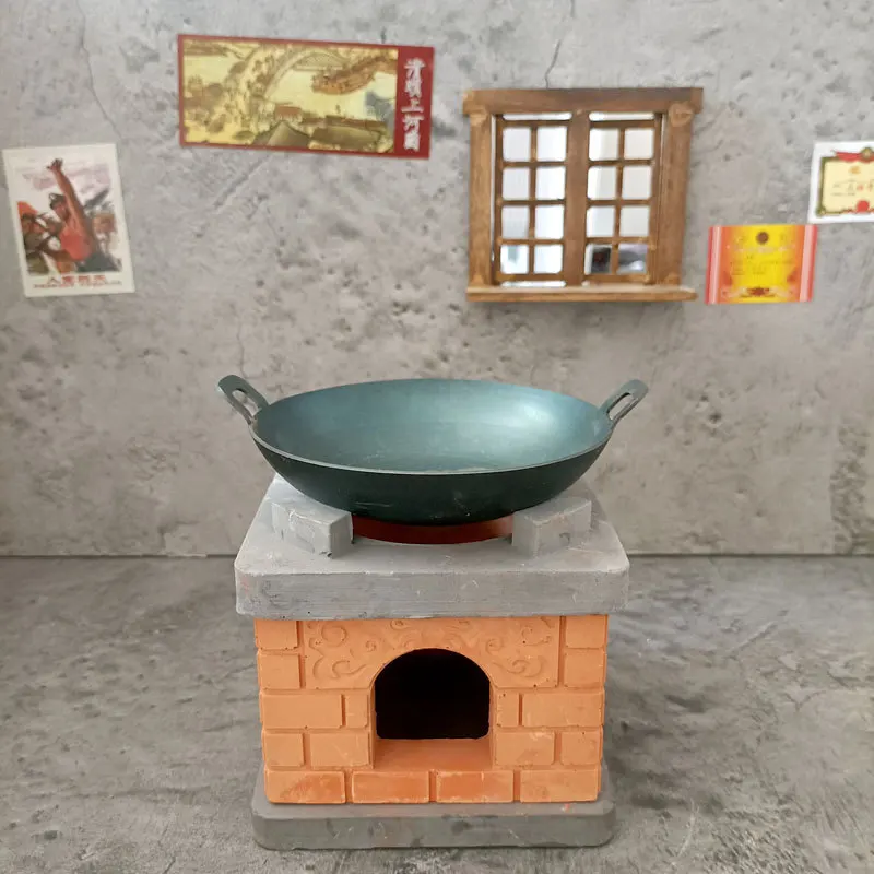 Mini Net Red Real Cooking Small Kitchen Children Play House Cooking Toys Pot Wok Steamer Accessories Miniature Stove