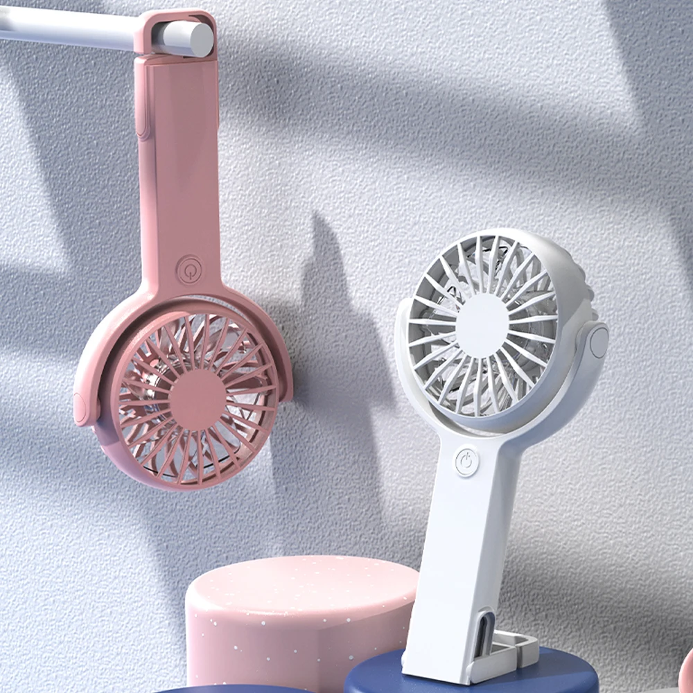 Portable 5 Speed Wind Air Cooling Fan Mini usb Portable mini Personal Pocket Rechargeable Handheld Fan with Hook