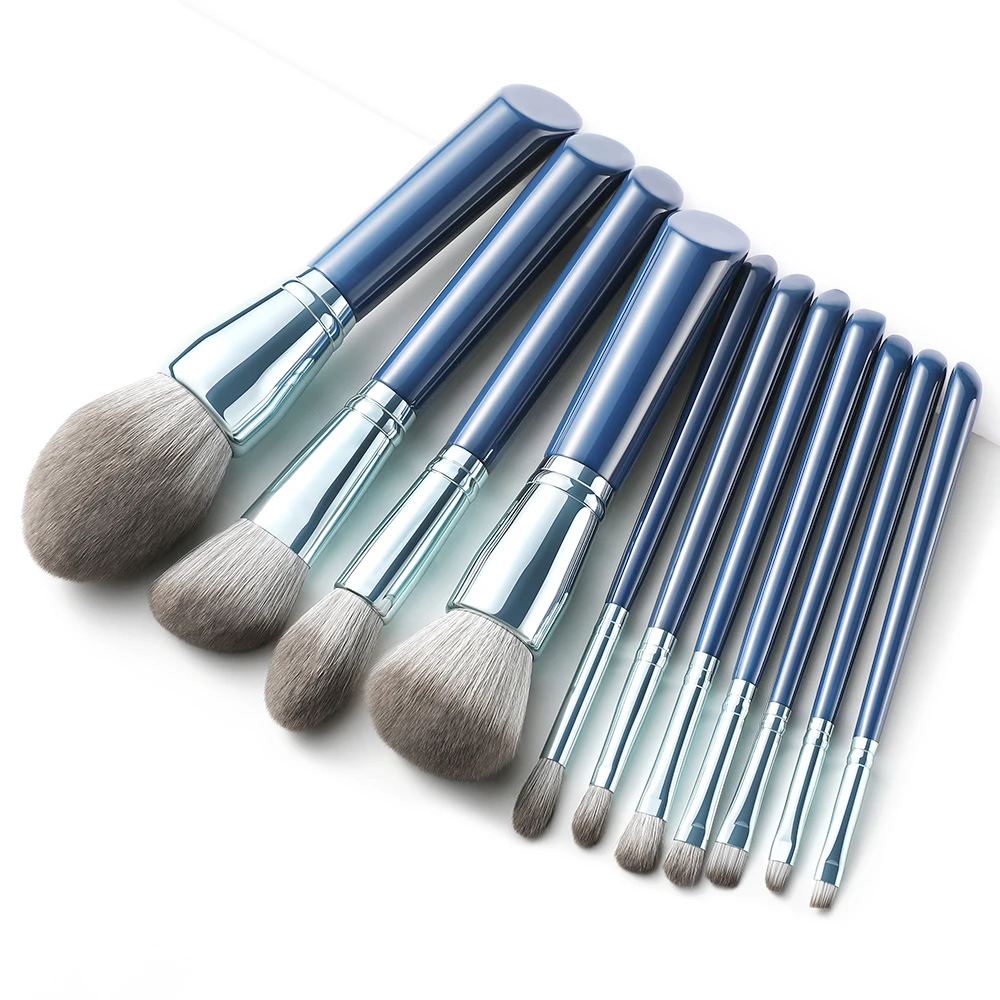  BANFI 11 шт короткие ручки голубые глаза коричневые кисти brochas de maquillaje веганские пользовательские лого частная этикетка для
