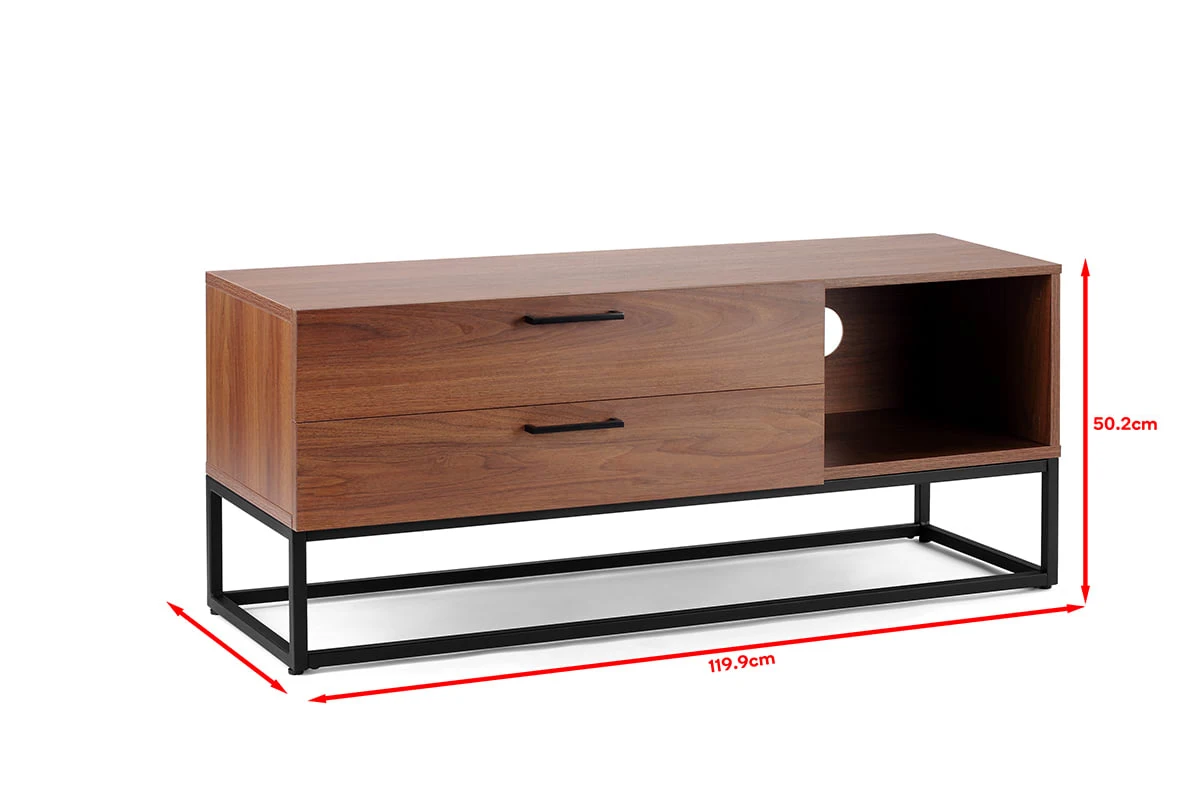 Modern TV Stand for 55 60 65 70 inch TV, Wood TV Table Media Console Industrial & Rustic Entertainment Center for Living Room