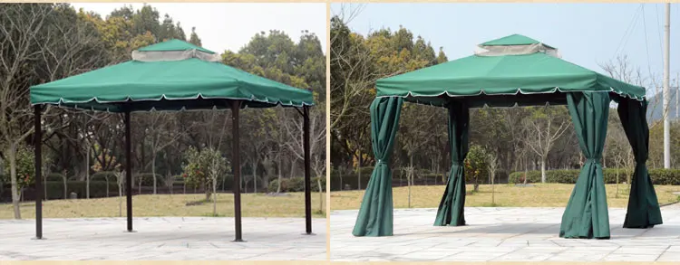 Best Price Customizable Patios Roof Shade and Rain Outdoor Aluminum Pavilion With Mosquito Netting
