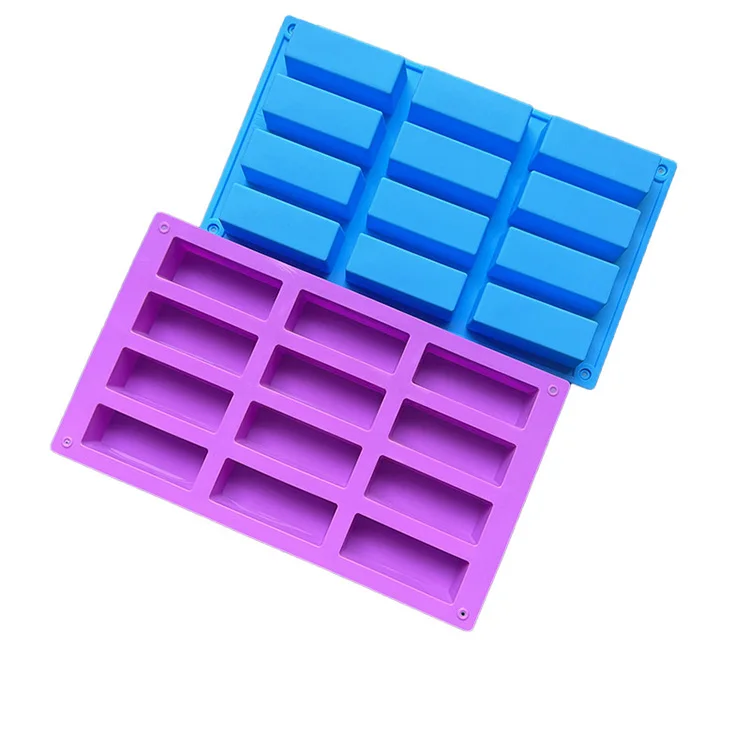 12-cavity rectangular silicone chocolate mold non-stick cake loaf baking silicone chocolate mold