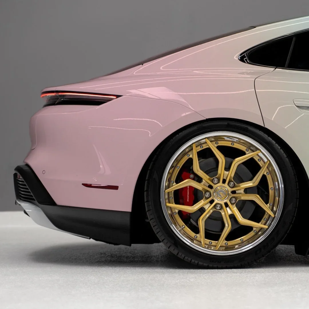 Custom Pink Blue gradient color car vinyl wrap car film 1.52*18M auto body wraps Color Changing Film