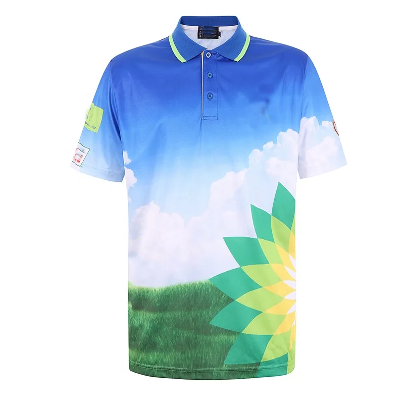 OEM customized polyester sublimation logo breathable full print uniform embroidery performance unisex uniforms polo shirt