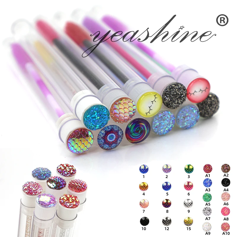 Disposable Diamond Edge Spooly Eyelash Spoolie Crystal Makeup Holder Eye Lash Mascara Wand Brush In Tube