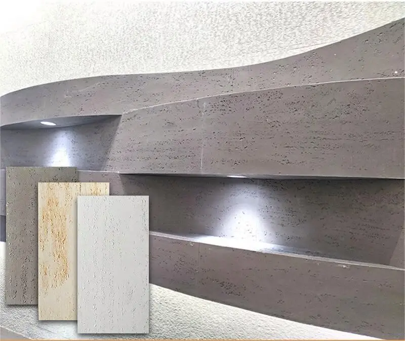 Heat Resistant 50 Life Span Travertine Marble Stone Flexible Tile for Exterior in Real Estate