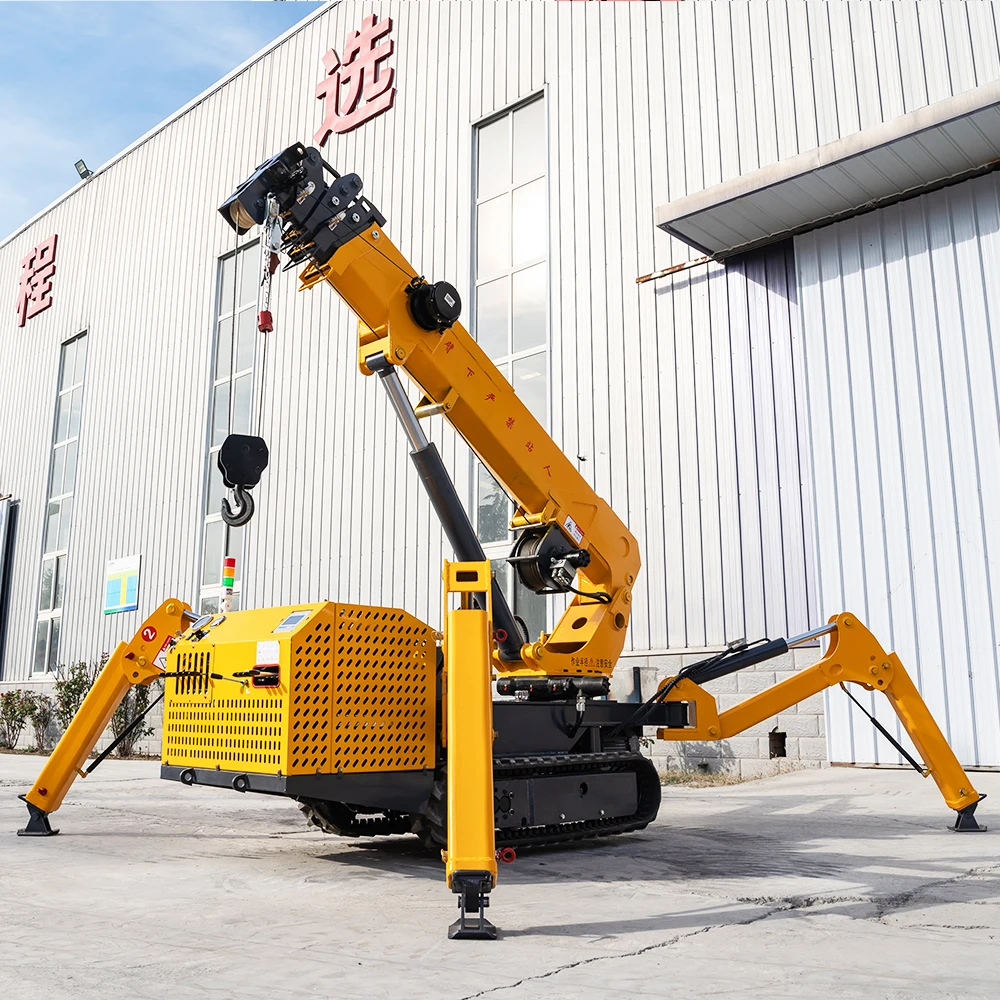 3 Ton Crawler Spider Crane Hydraulic Boom Lift Fly Jib Telescopic Small Spider Crane Factory Price
