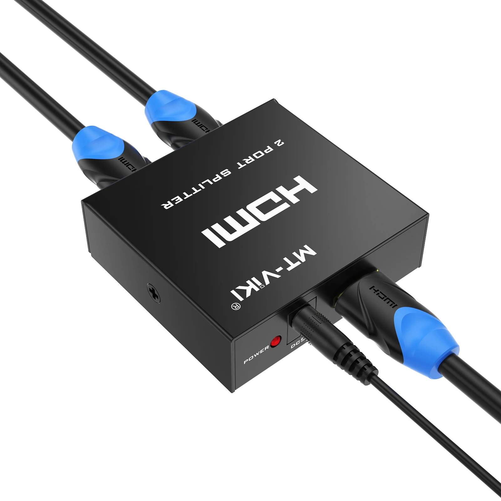 4K 30Hz HDMI splitter 1 in 2 out, MT-VIKI 1x2 1 Computer 2 Monitor + Power adapter 2 Ports HDMI Splitter