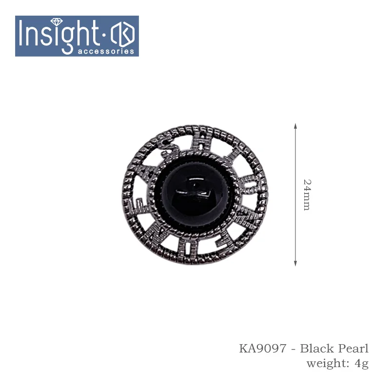 
2021 New Shirt Buttons Jewelry Luxury Round Glass Buttons Black Pearl Buttons For Dress 