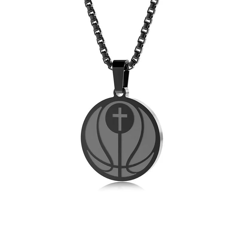 Hot selling stainless steel basketball sports style ball pendants, necklaces, high-end accessories wholesale