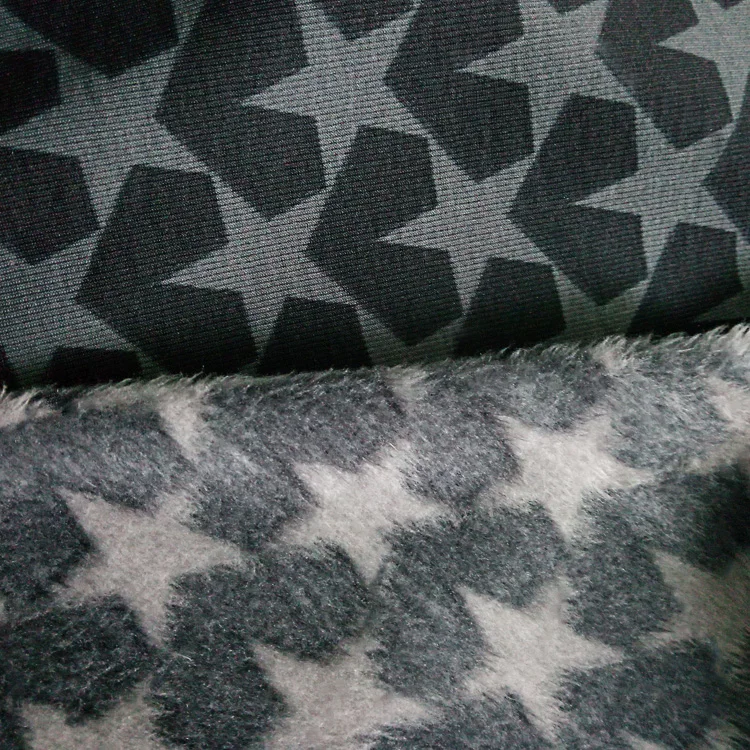  100 polyester material knitting imitated cotton l velvet printing star fabric for