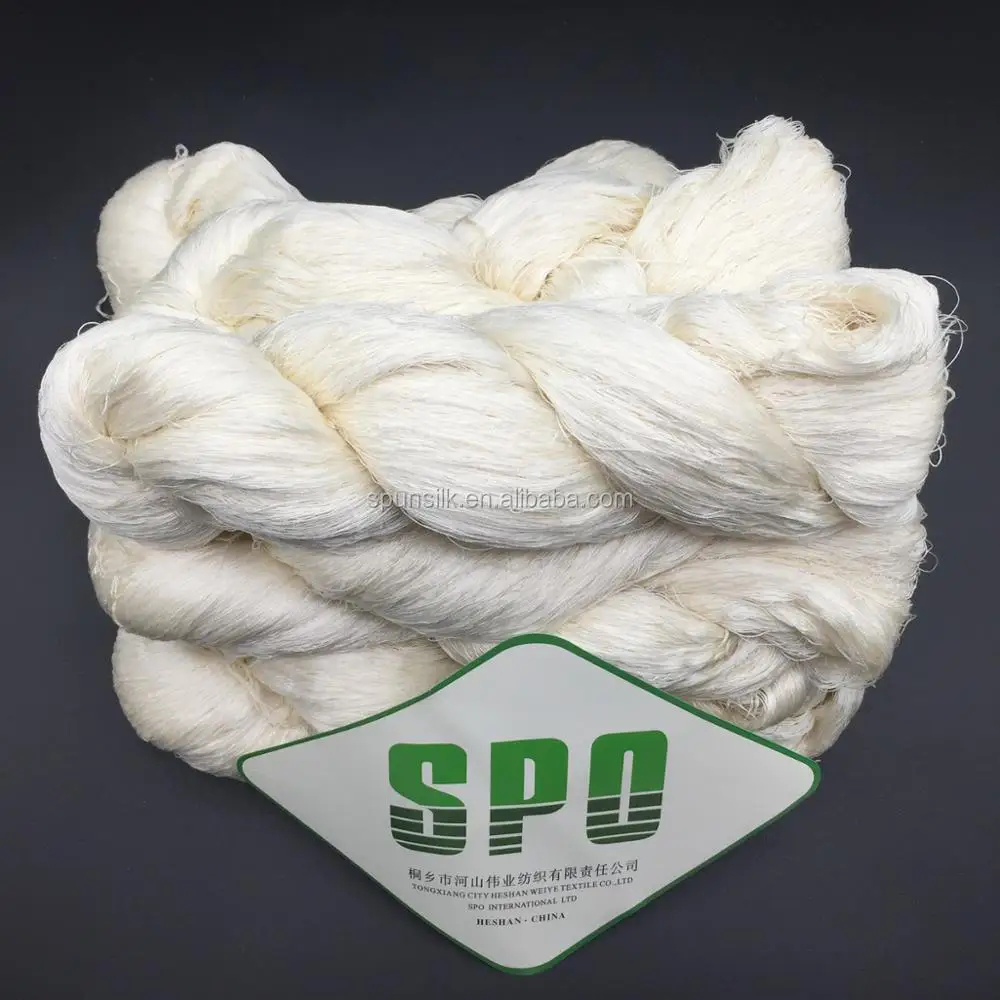 China Premium Brand New Items Silk Embroidery Polyester Yarn Mulberry Raw Spun Silk Yarn