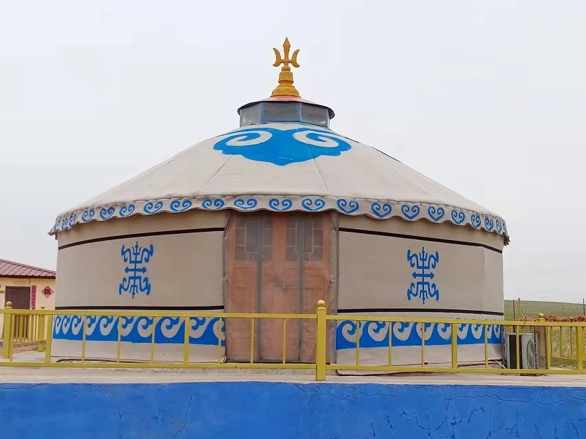 Haoting Steel Frame Hot insulation Round Tent Tent Camping Yurt Yurt family camping tent hotel  accommodation for sale