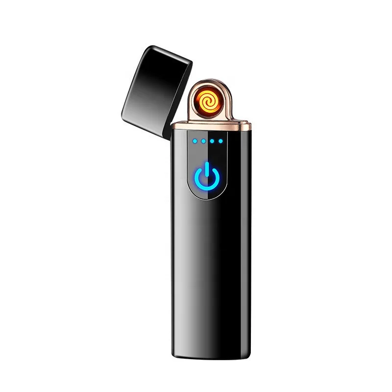 New thin usb charging lighter touch screen electronic cigarette lighters small rechargeable lighter R0740