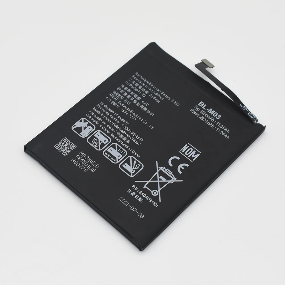 new good quality Battery 3.85V 3000mAh BL-M03 for LG K22 phone battery with Original logo