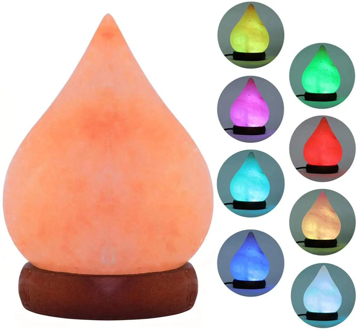 Lampara de sal del Himalaya con 7 цветов cambiantes luz forma свисающие серьги для usbcristal para Декор женщины в китайском стиле