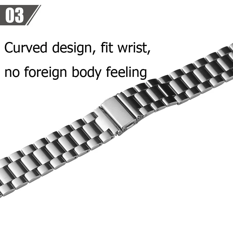 
Solid steel strap 304 stainless steel strap watch metal watch accessories 18 20 22 24mm iwatch bands 