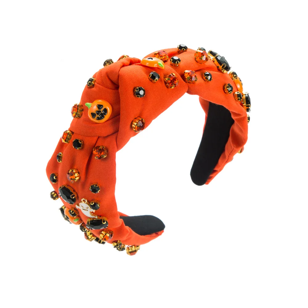 Youyan Hair Accessories New Arrival Ghost Pumpkin Halloween Bow Knot Headband Hairband Fashion Rhinestone Headband For Women