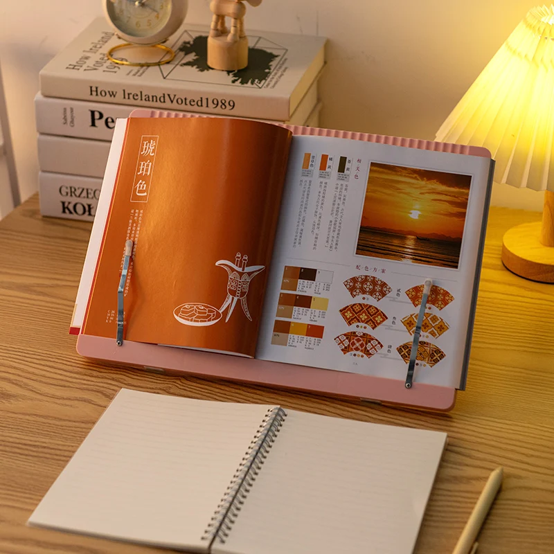 2025 Practical Stable Angle Adjustable Reading Plastic Bracket Book Holder Bookend With Book Clip