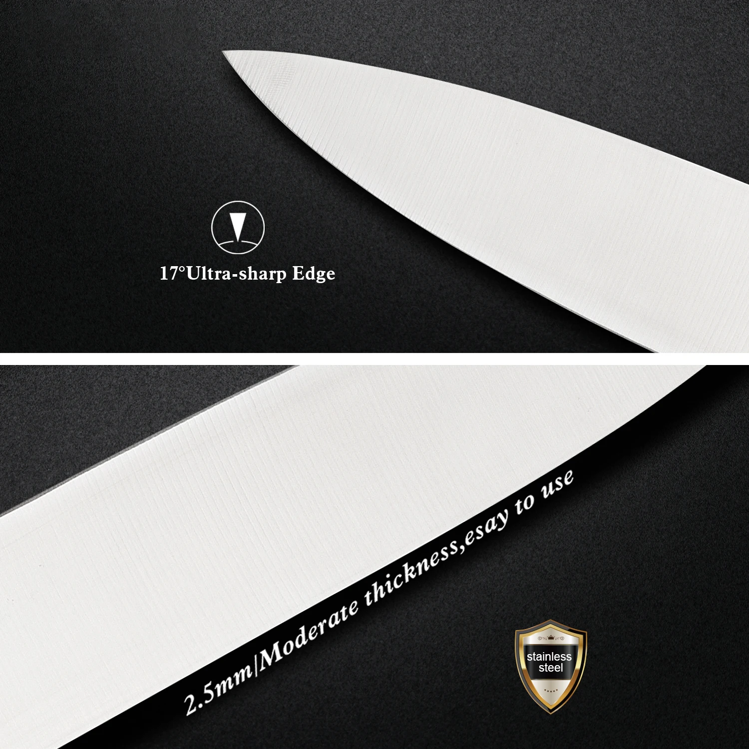 Kitchen Accessories 8 Piece Set 3CR13 Stainless Steel Chef Knife Rotatable Knife Holder Multipurpose Bread Slicing Knife